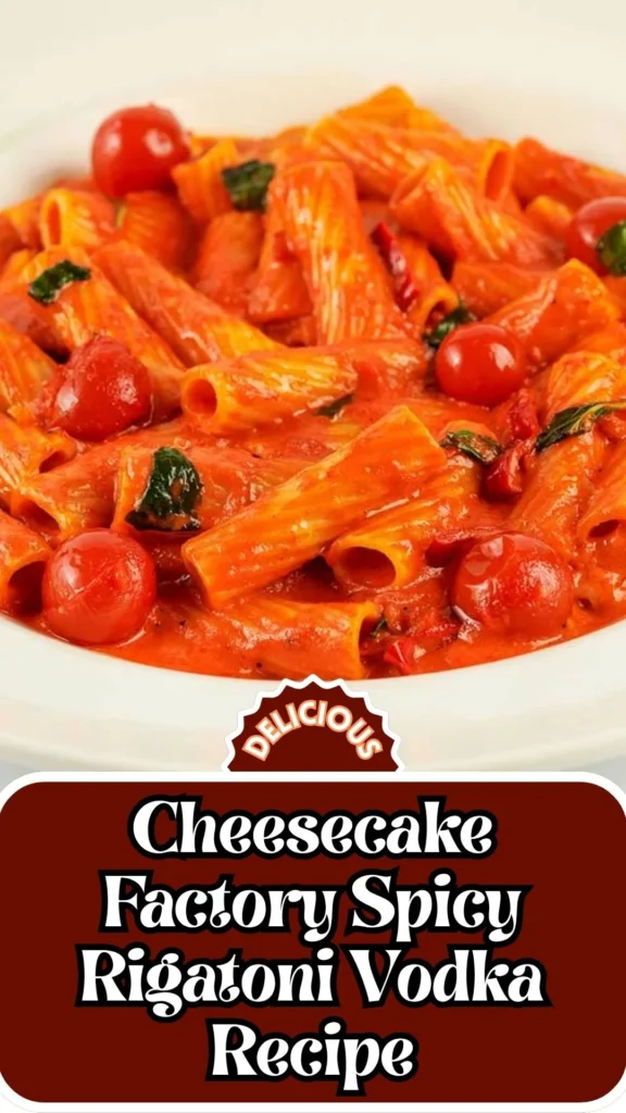 Copycat Cheesecake Factory Spicy Rigatoni Vodka Recipe