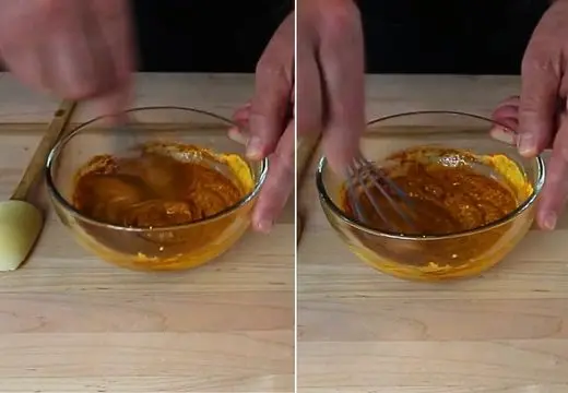 Whisking the Seasoned Cheese Mixture