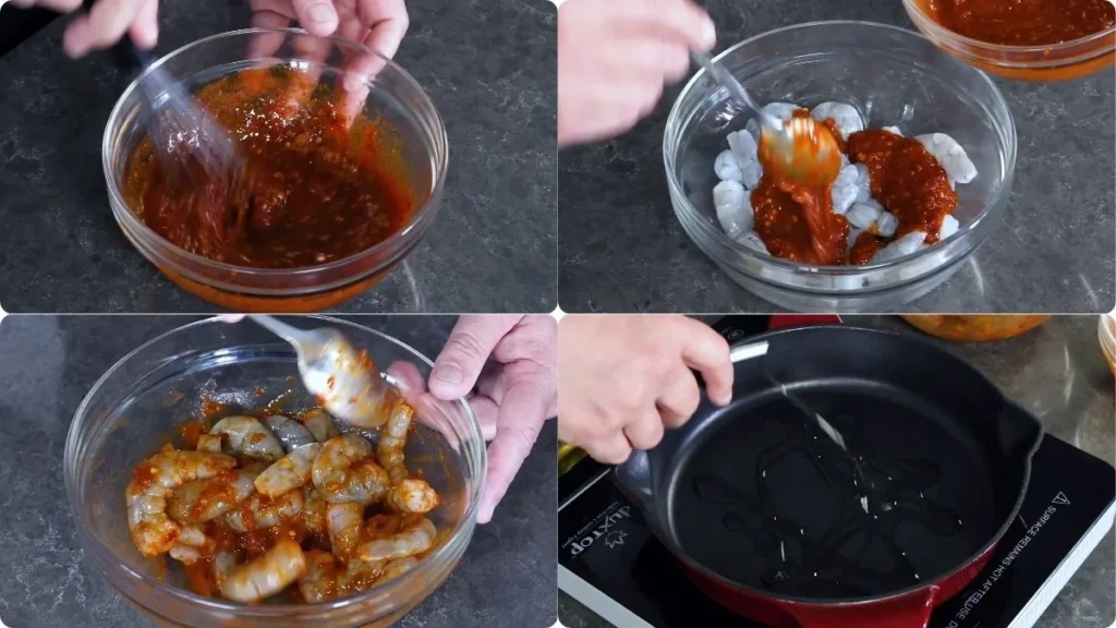 Preparing the Yard House Firecracker Shrimp