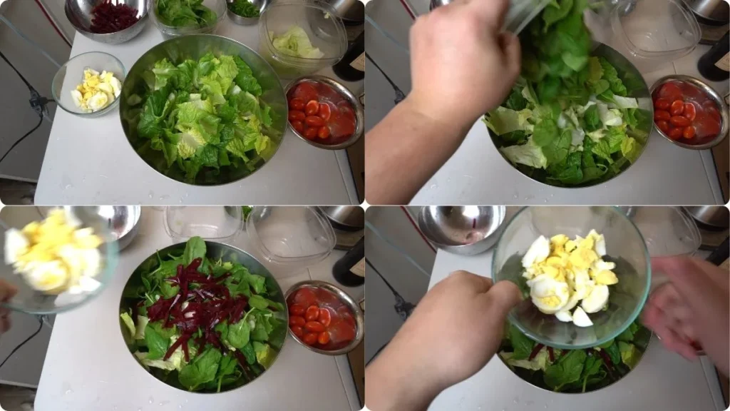 Preparing the House of Prime Rib Salad Recipe