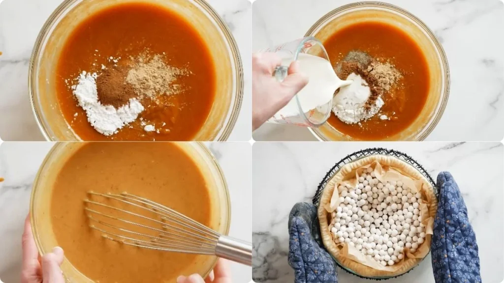 Preparing the Sallys Baking Addiction Pumpkin Pie Recipe