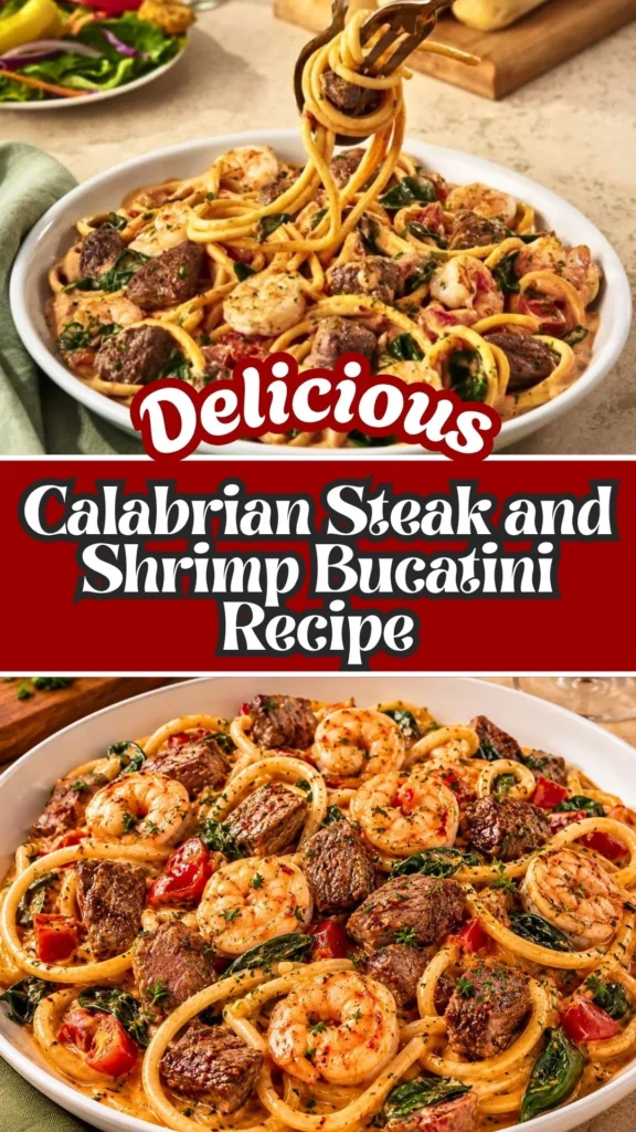 Calabrian Steak and Shrimp Bucatini