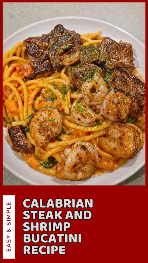Delicious Calabrian Steak and Shrimp Bucatini Recipe