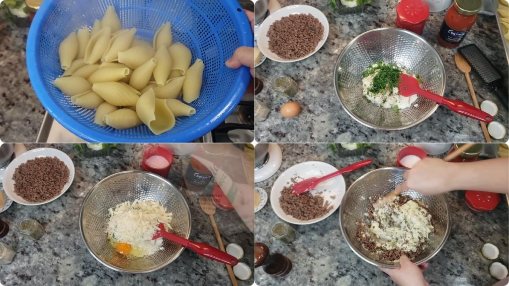 Preparing the Ina Garten Stuffed Shells Recipe