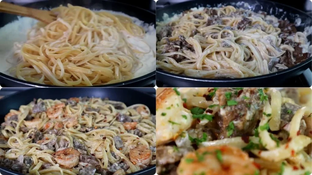 Recipe for Calabrian Steak and Shrimp Bucatini